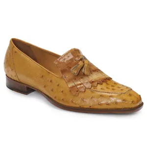 Mauri Shoes Mauri Horizon in Camel Mens Exotic Ostrich & Ostrich Patent Loafers