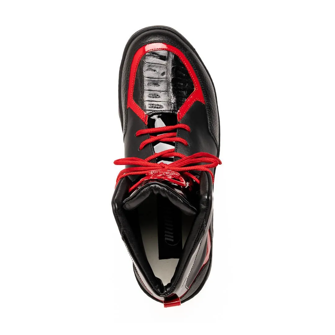 Mauri Shoes Mauri Polar in Black / Red Mens Exotic Crocodile / Patent / Time Calf-Skin Leather Boots