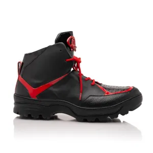 Mauri Shoes Mauri Polar in Black / Red Mens Exotic Crocodile / Patent / Time Calf-Skin Leather Boots