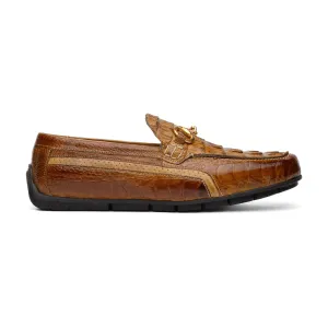 Mauri Shoes Mauri Polo in Mustard Mens Exotic Hornback / Ostrich Leg / Calf-Skin Leather Moccasin Driver Horsebit Loafers
