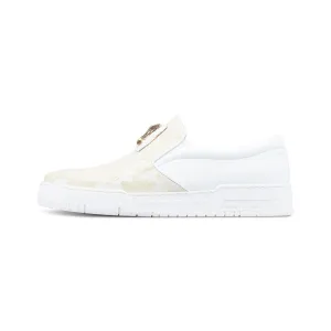 Mauri Shoes Mauri Posh in White / Ivory Mens Alligator, Nappa Leather & Fabric Casual Slip-On Sneakers