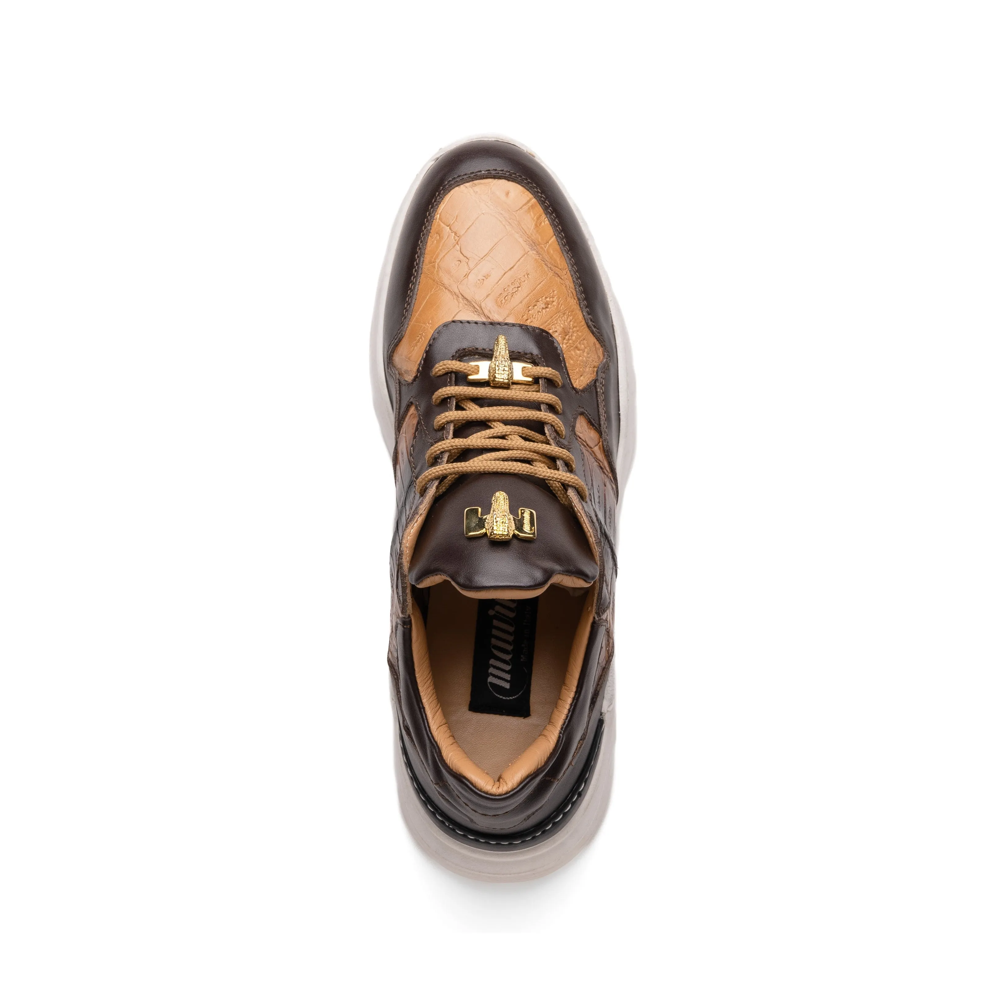 Mauri Shoes Mauri Runner in Sport Rust / Dune Mens Exotic Crocodile / Nappa Leather Casual Bubble Sneakers