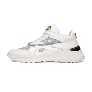 Mauri Shoes Mauri Sonic in White / Acid Raindrops Mens Exotic Crocodile / Nappa Leather / Fabric Casual Bubble Sneakers