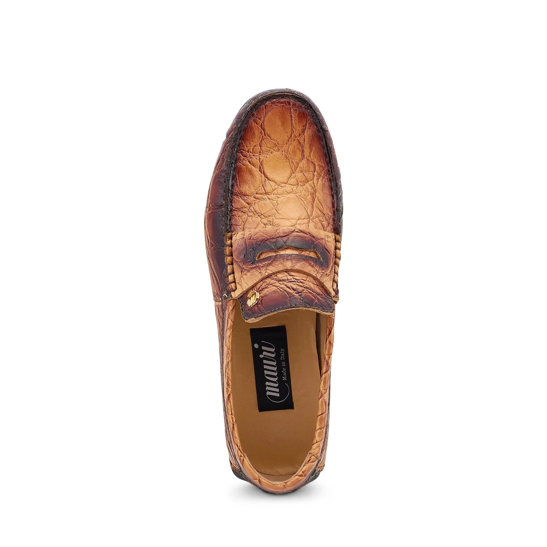 Mauri Shoes Mauri Sprinter in Dune / Dirty Gold Mens Exotic Alligator Driver Moccasins Loafers