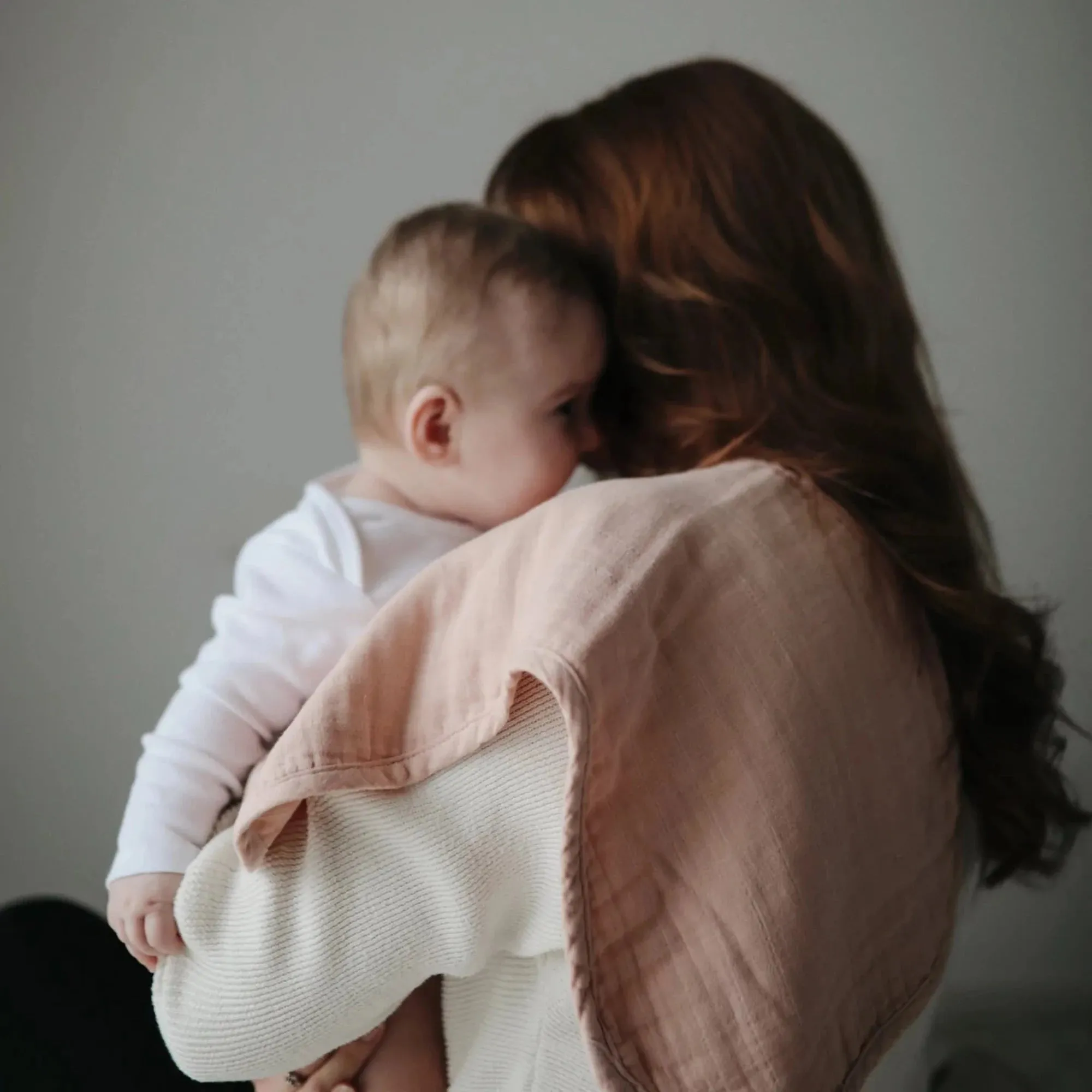 MUSHIE Burp Cloth - Blush/Fog