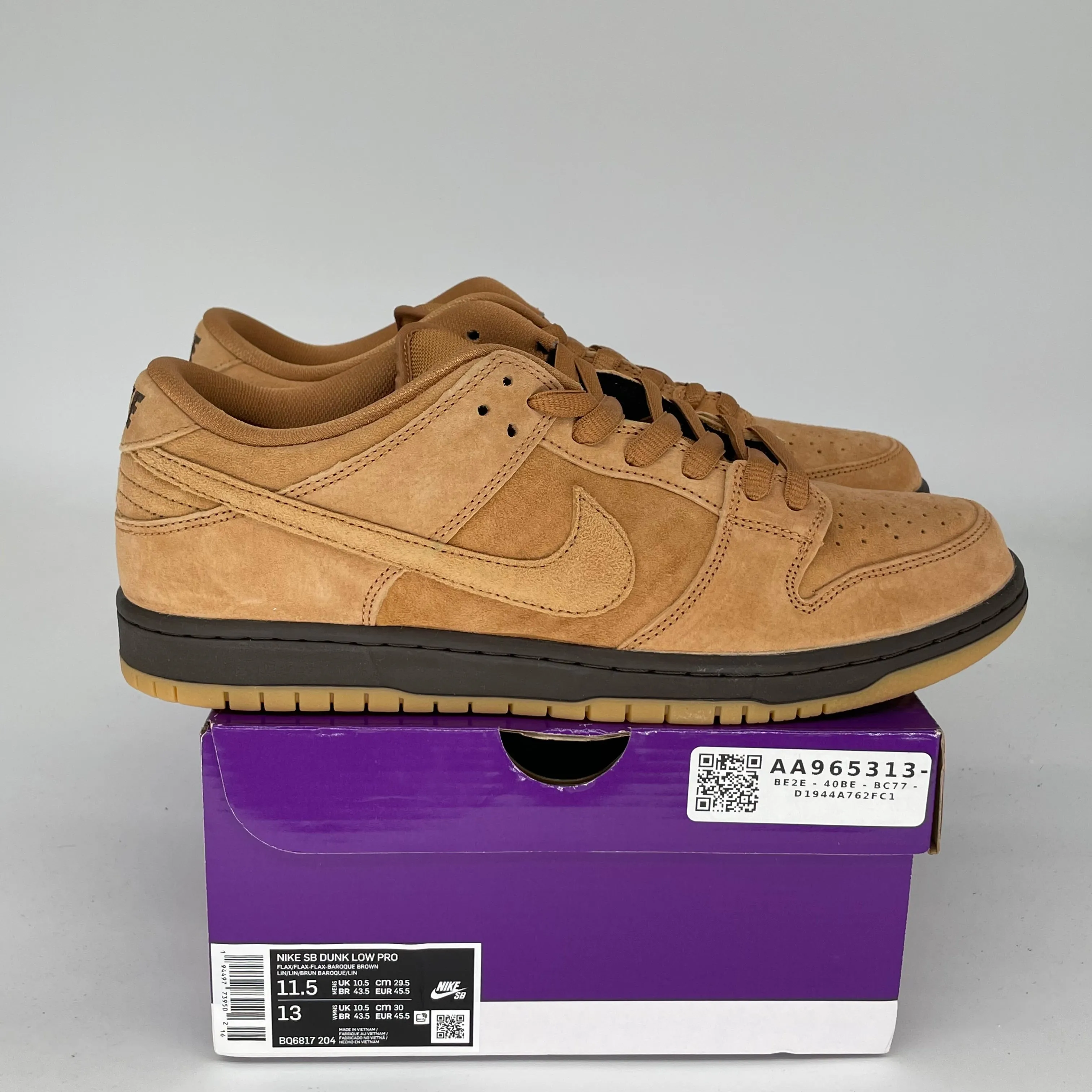 NIKE SB DUNK LOW WHEAT SIZE 11.5 BQ6817-204