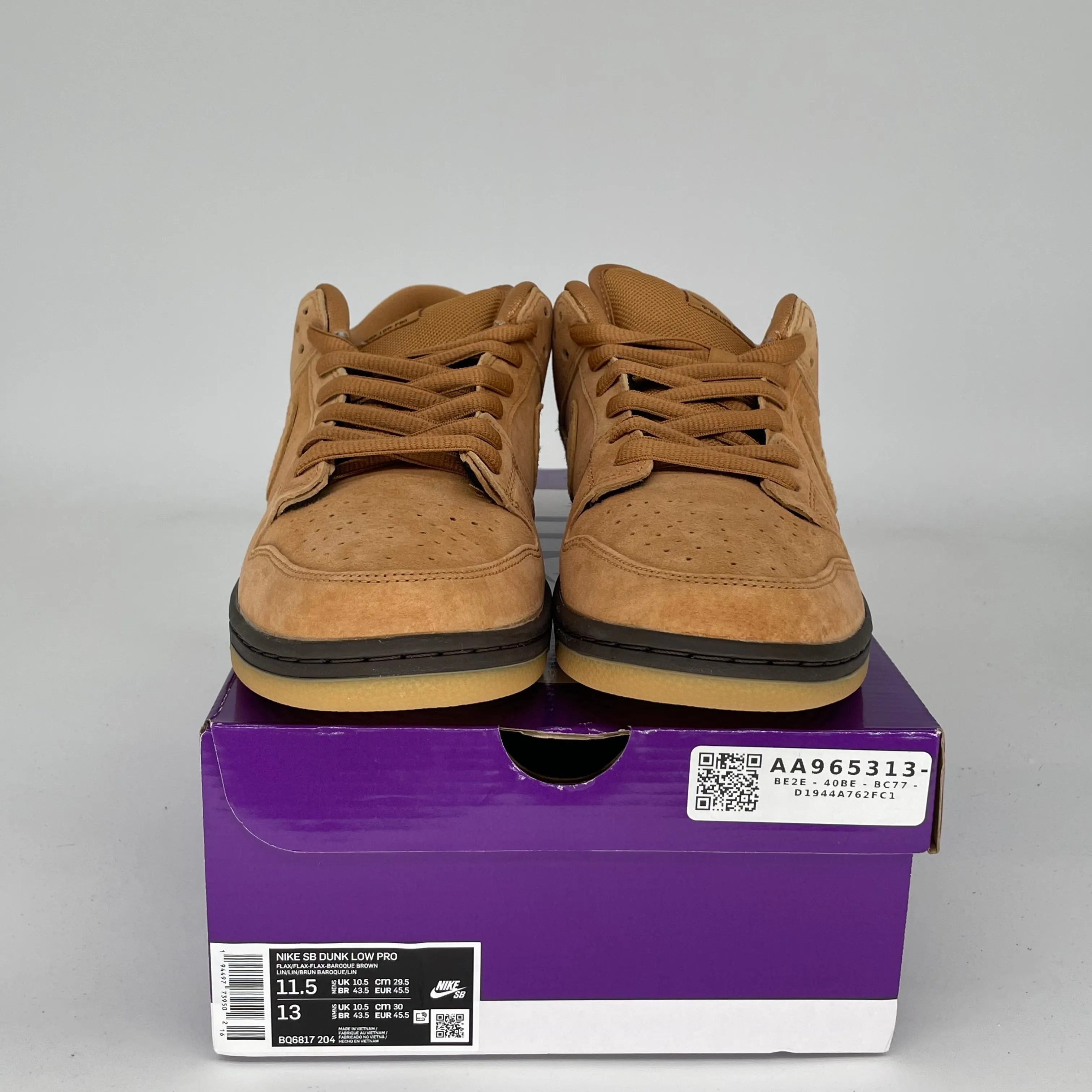 NIKE SB DUNK LOW WHEAT SIZE 11.5 BQ6817-204