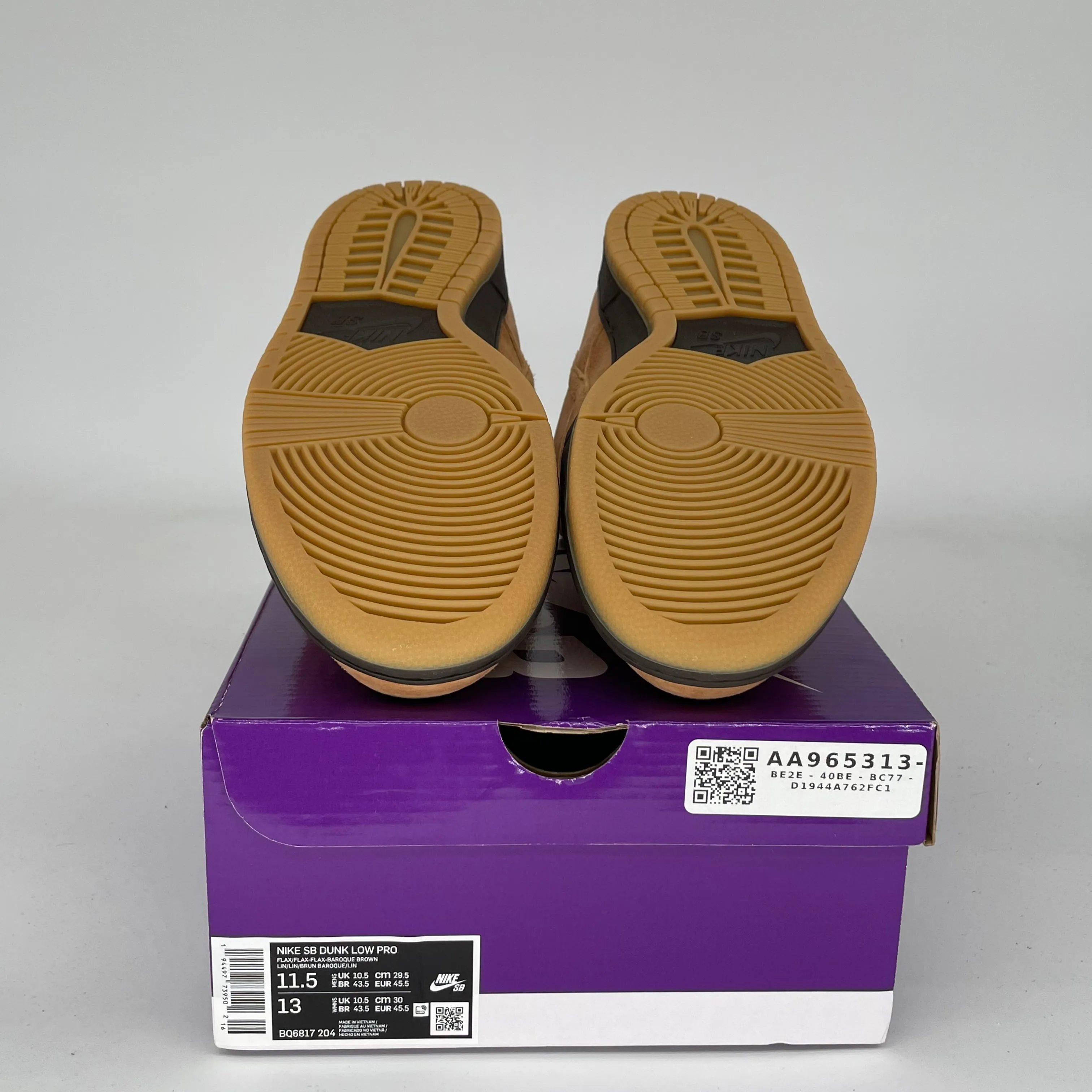 NIKE SB DUNK LOW WHEAT SIZE 11.5 BQ6817-204