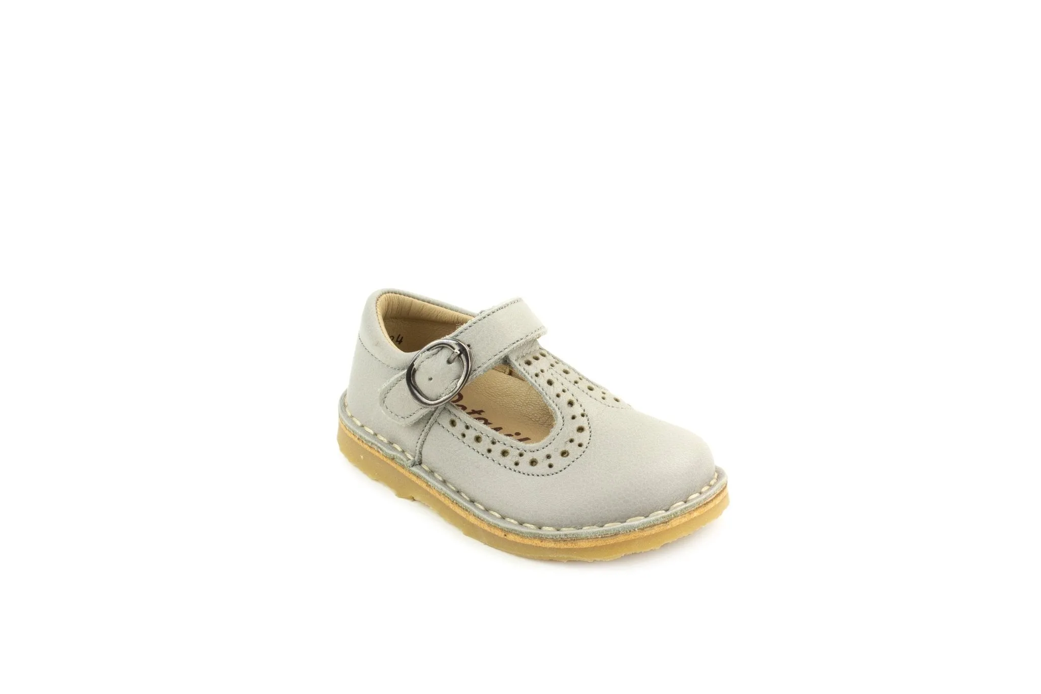 Petasil: Catarina Classic T-Bar Girls Shoes - Light Grey
