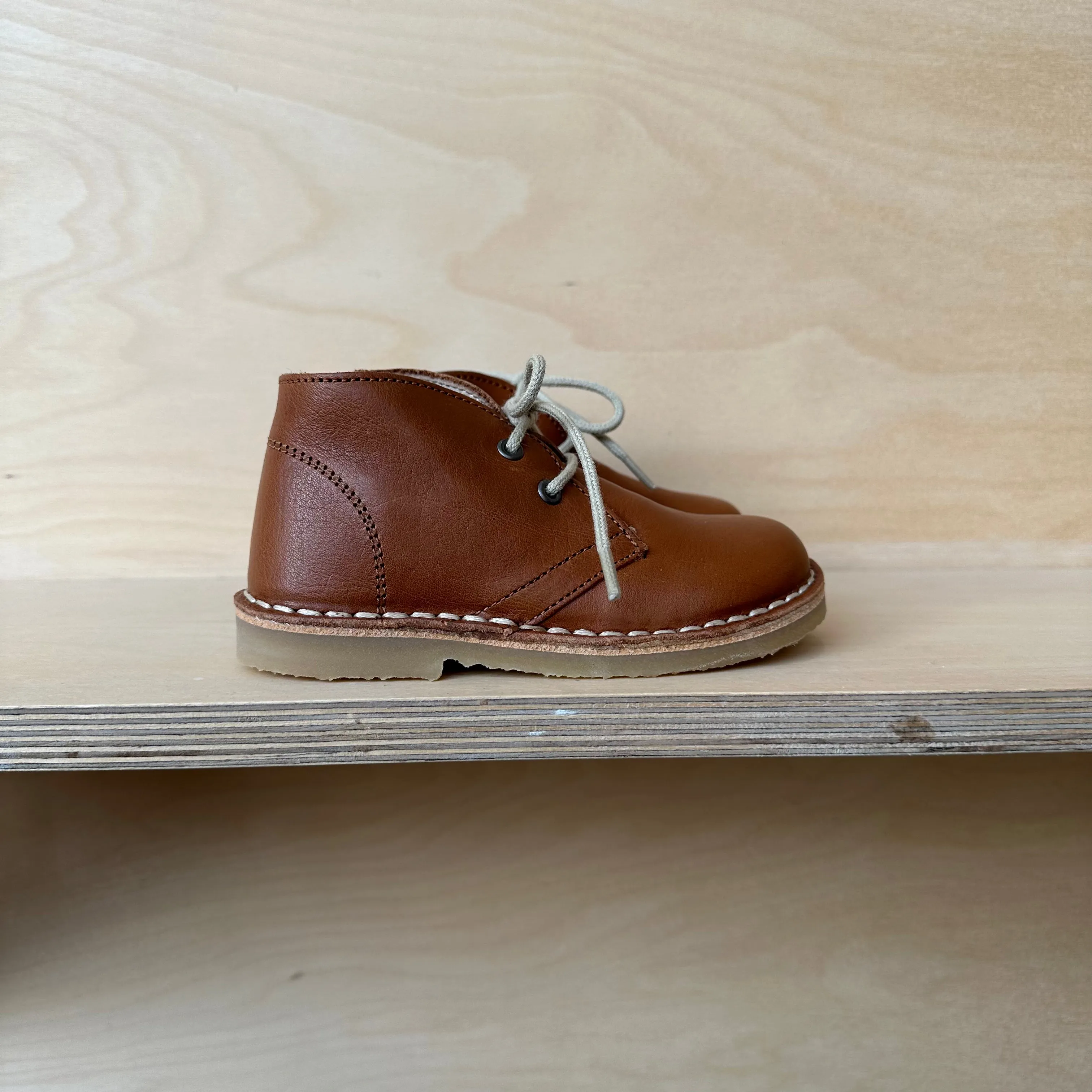 Petasil: Koel Laced Boot - Cognac Roma Leather