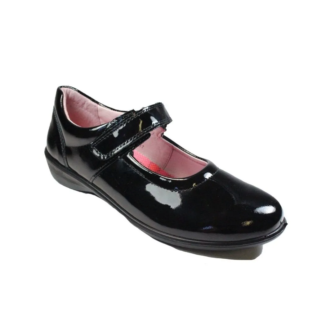Ricosta: Beth Mary Jane School Shoes - Black Patent