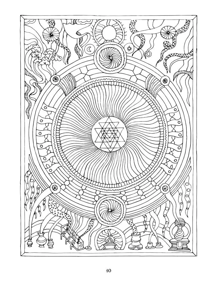 Sri Yantra Mandalas -A Paul Heussenstamm Coloring Book