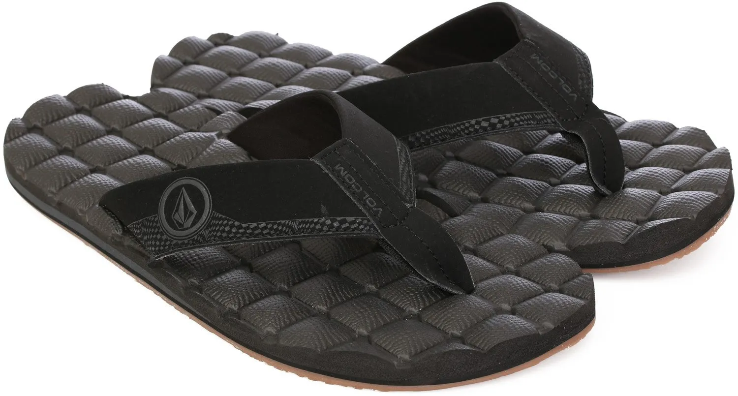 Volcom Men's Recliner Sandals - Black Destructo